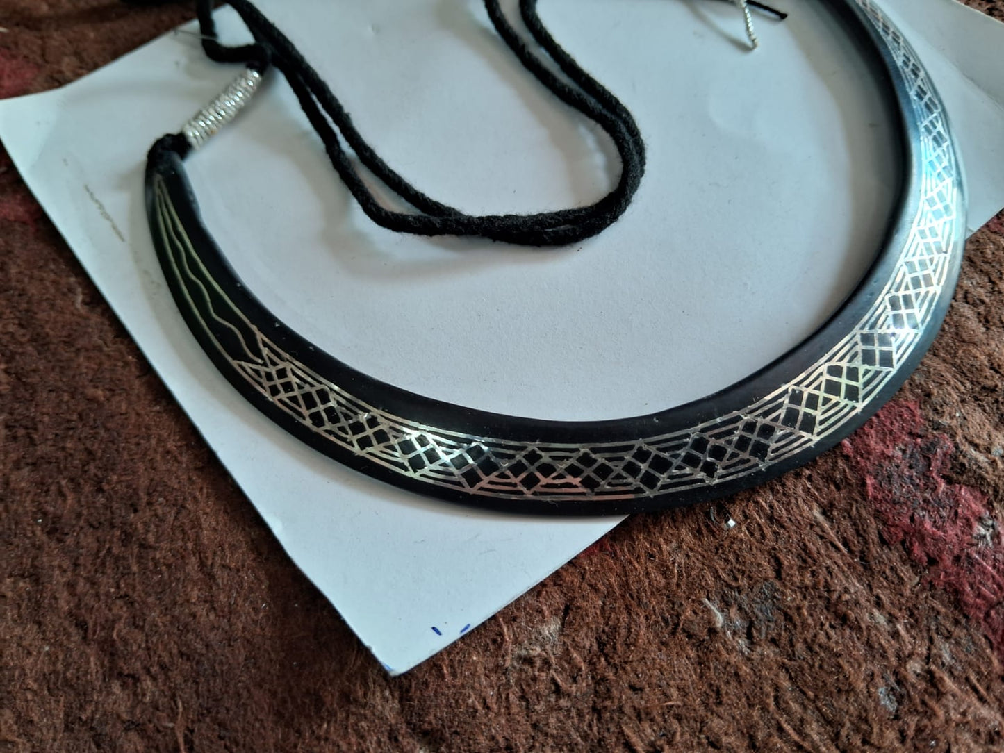 Bidri Silver Inlay Tarkashi Necklace | Bidri Work | Bidri Art