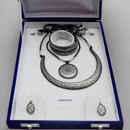 Bidri Silver Inlay Complete Jewellery Set