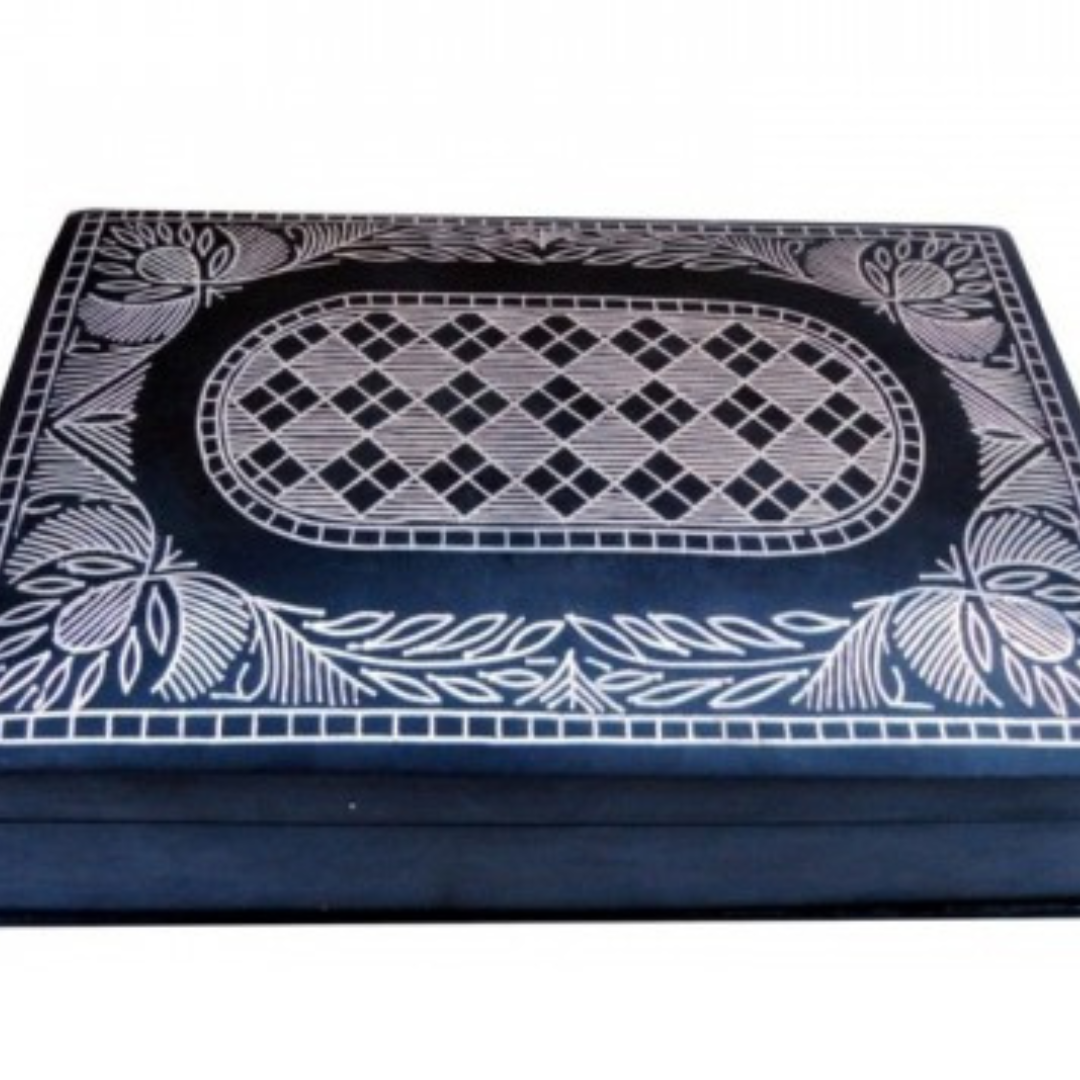 Bidri  Silver Inlay Art Box (6inch)