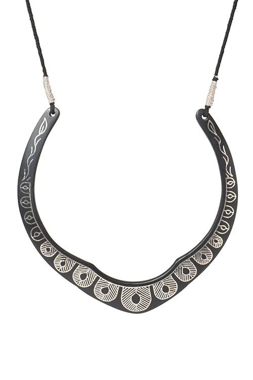 Bidri Silver Inlay Thoran Choker Necklace | Bidri Work | Bidri Art