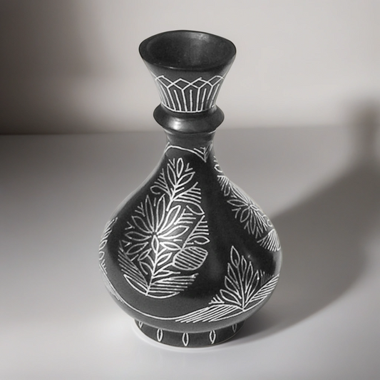 Bidri Silver Inlay Flower Vase Tarkashi Small