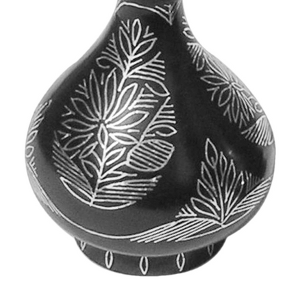 Bidri Silver Inlay Flower Vase Tarkashi Small | Bidri Work | Bidri Art