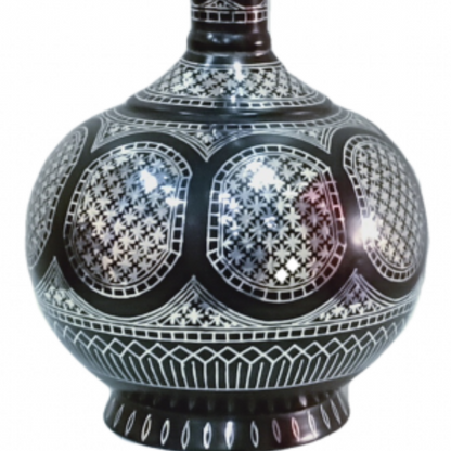 Bidri Silver Inlay Legacy Vase 03 (9inch)