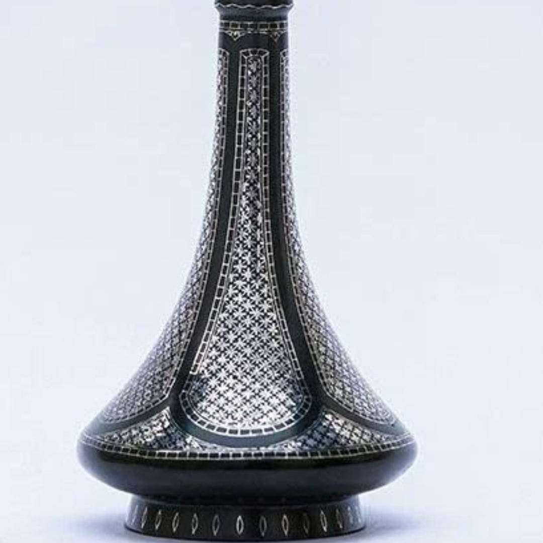 Bidri Silver Inlay Shahnai Vase (9inch)