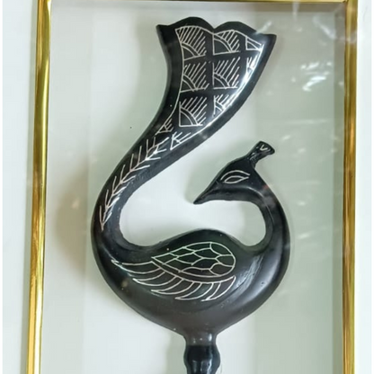 Bidri Silver Inlay Peacock Frame | Bidri Work | Bidri Art