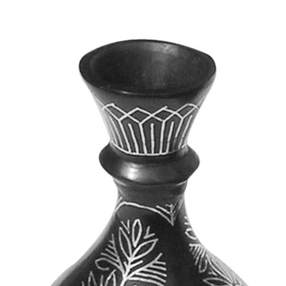 Bidri Silver Inlay Flower Vase Tarkashi Small | Bidri Work | Bidri Art