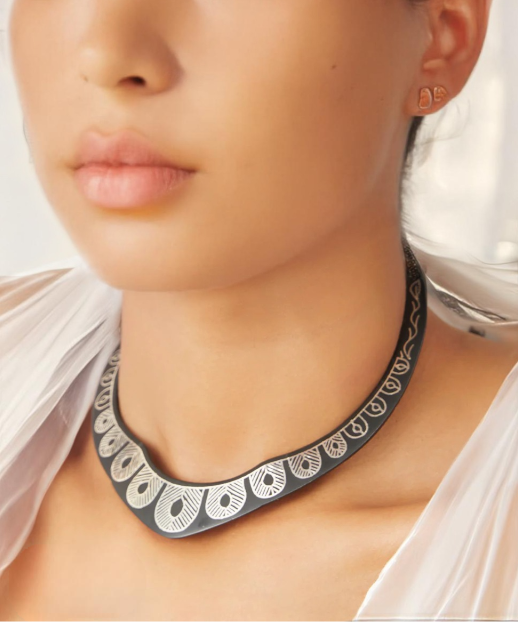 Bidri Silver Inlay Thoran Choker Necklace | Bidri Work | Bidri Art