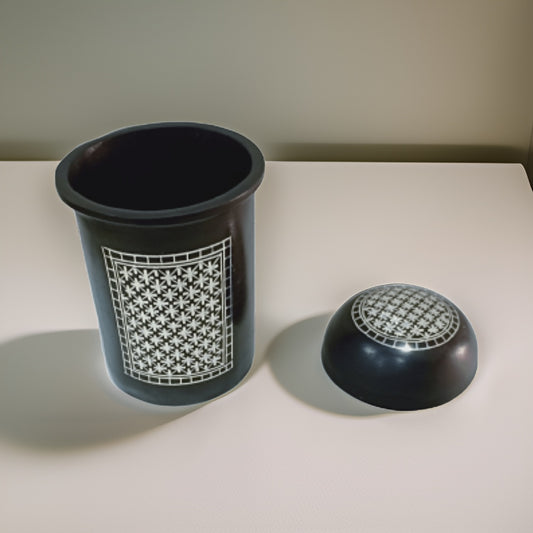 Bidri Silver Inlay Pen Holder and Paper weight Combo