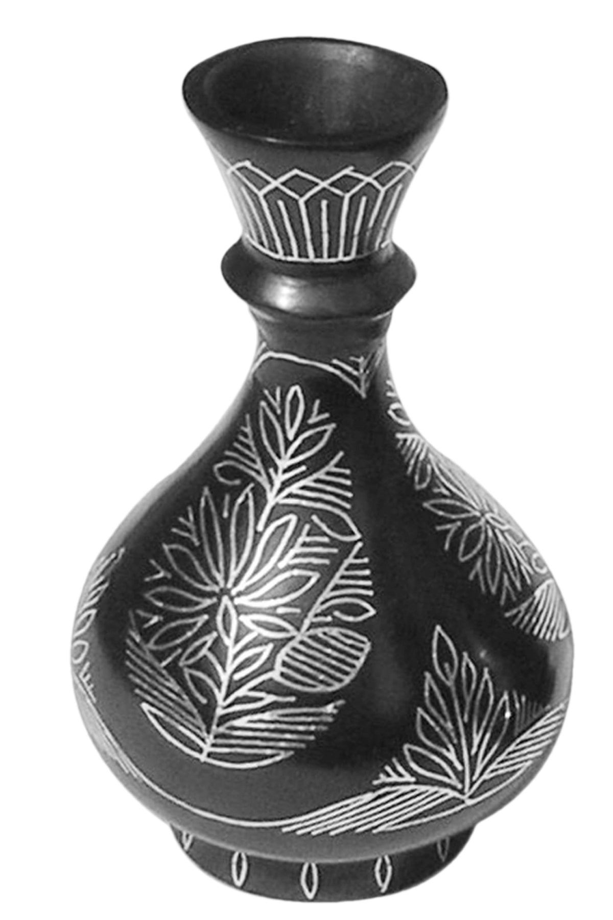 Bidri Silver Inlay Flower Vase Tarkashi Small | Bidri Work | Bidri Art